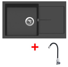 Sinks INFINITY 860 Pureblack + Elasta nerez/černá 